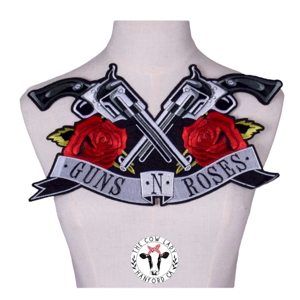 Guns N Roses Large Back Patch Iron On Rock N Roll Moto Leather Jacket Music NEW